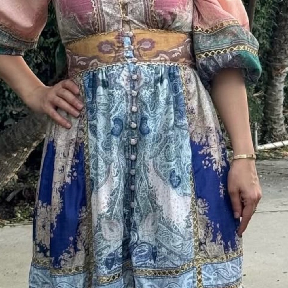 Elegant Multicolor Bohemian Maxi Dress